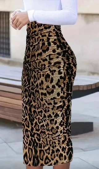 Gonna tubino fantasia maculata