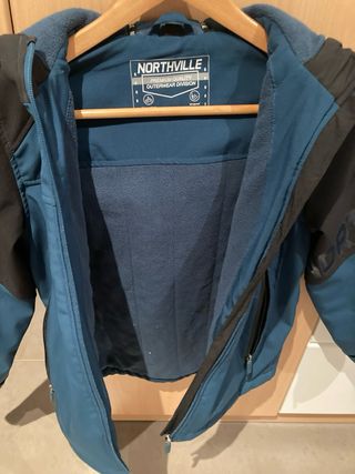 Chaqueta esquí niño azul y negro. Talla 146 cm