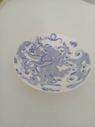 Piatto Porcellana Royal Worcester Dragone Blu