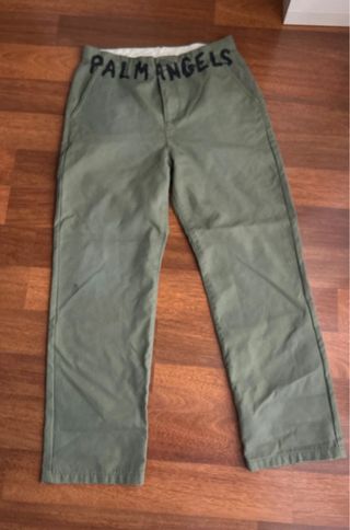 Pantaloni Palm Angels S Verde Oliva