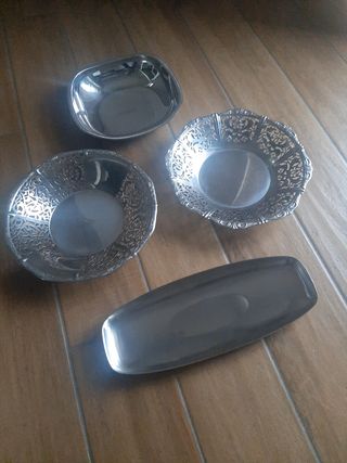 Set 4 Vassoi acciaio