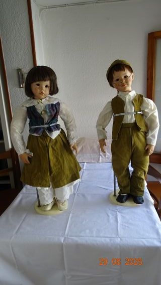 Pareja Muñecos Porcelana Firmados