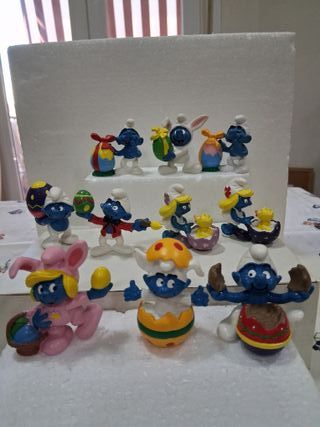 Lote 10 Figurette Puffi di Pasqua