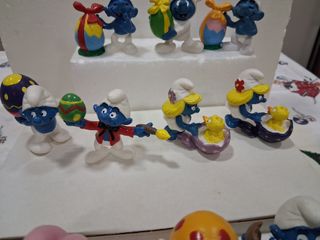 Lote 10 Figurette Puffi di Pasqua