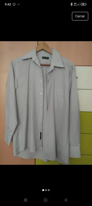 Camisa de hombre manga larga beige