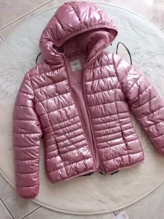 Giubbotto bambina rosa metallizzato