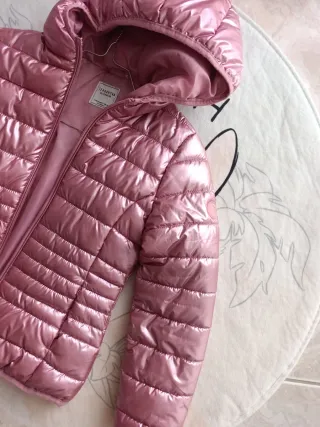 Giubbotto bambina rosa metallizzato
