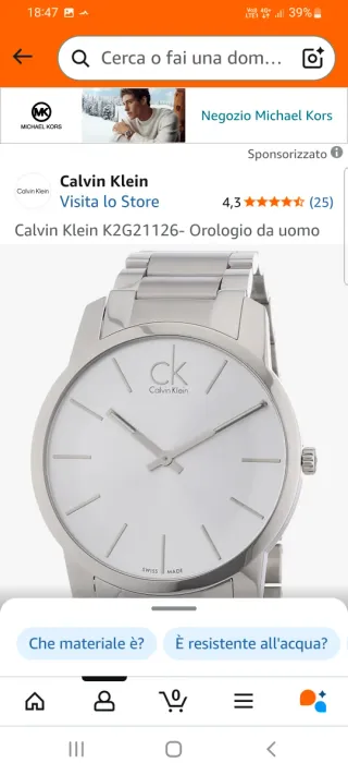 Orologio Calvin Klein K2G21 Bold a metà prezzo!