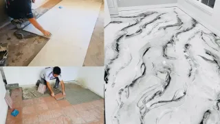 Aplicación de porcelanato líquido 3D pisos y pared