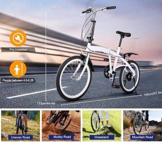 Bicicleta plegable 20” 6V para adulto