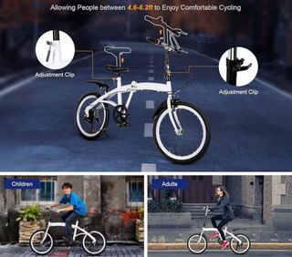 Bicicleta plegable 20” 6V para adulto