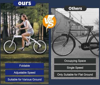 Bicicleta plegable 20” 6V para adulto