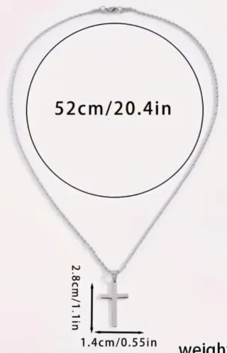 Collar Cruz Acero Inoxidable