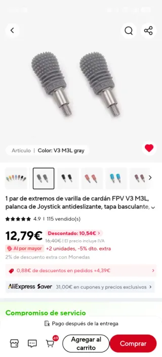 Radiomaster Pocket con baterías y joysticks