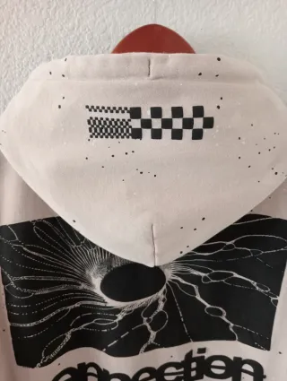 Sudadera Bershka Beige con Estampado