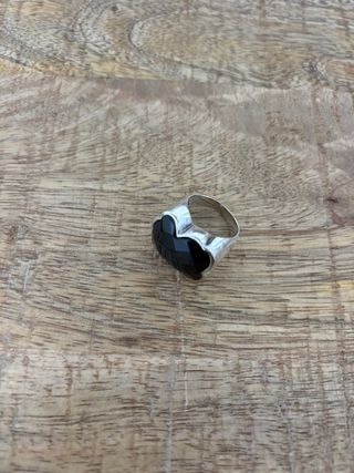 Anillo Tous Negro y Plateado