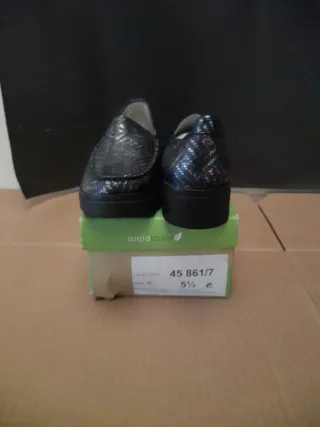Zapatos Waldläufer Negros/Plateados Talla 38.5