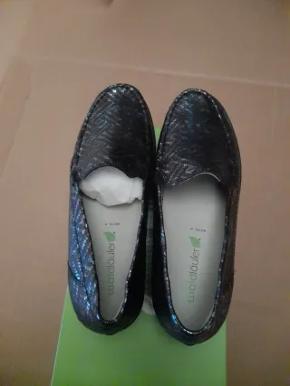 Zapatos Waldläufer Negros/Plateados Talla 38.5