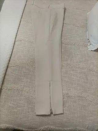 Pantalones Zara vestir beige cremallera