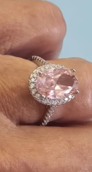 Anillo Plata 925 Circonitas Cúbicas Rosa