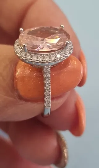 Anillo Plata 925 Circonitas Cúbicas Rosa