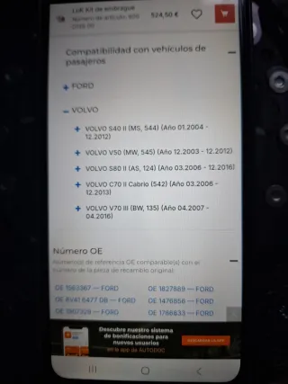 Kit Embrague Ford y Volvo