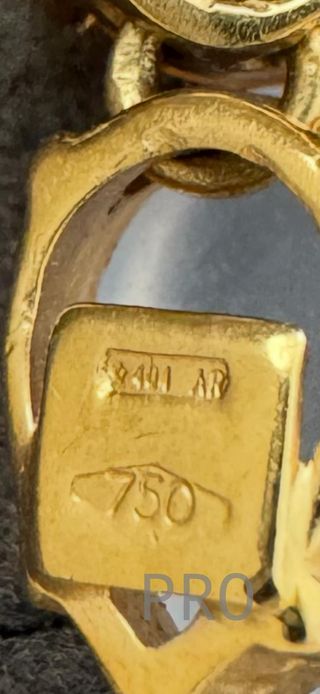 Pendientes oro 18K con piedras multicolor, sello 750