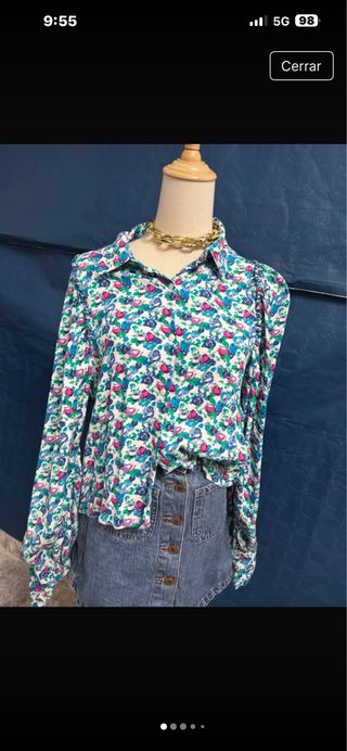 Camisa Zara M Manga ancha