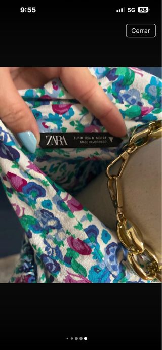 Camisa Zara M Manga ancha