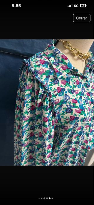 Camisa Zara M Manga ancha