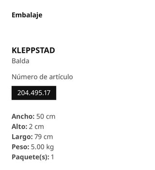 Balda IKEA KLEPPSTAD blanco 76 × 50 cm