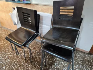 Sillas restaurante metal y madera