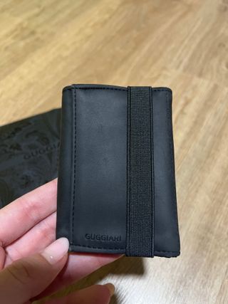 Cartera GUGGIARI cuero negra monedero tarjetero