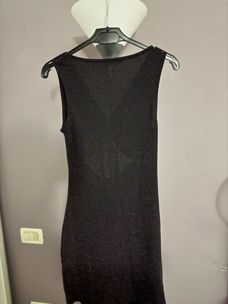 Vestito Terranova nero con pois viola