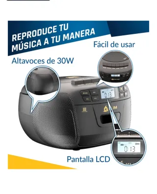 Reproductor CD y Cassette KLIM Negro