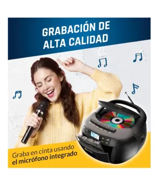 Reproductor CD y Cassette KLIM Negro