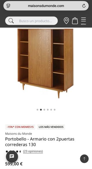 Armario Portobello 2 puertas correderas