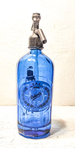 Sifón Azul Decoración Cabeza Plomo