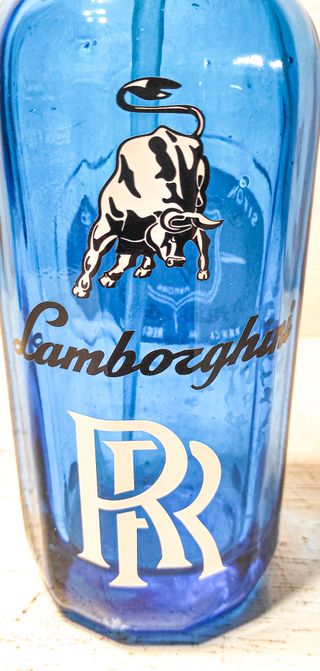 Sifón Azul Decoración Cabeza Plomo