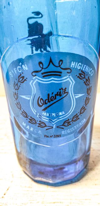 Sifón Azul Decoración Cabeza Plomo