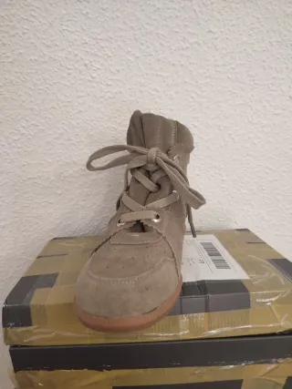 Botas Beige/Marrón Tacón Oculto Talla 40