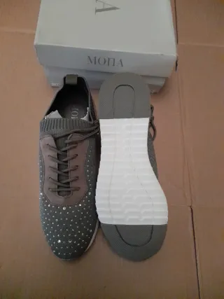 Zapatillas Mona Beige y Verde Talla 39