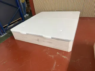 180x200 KING SIZE  CANAPE MADERA BLANCO y COLCHÓN