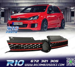 PARRILLA VOLKSWAGEN VW GOLF 6 08-12 LOOK GTI NEGRO MOLDURA R