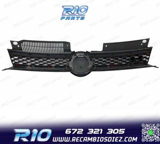 PARRILLA VOLKSWAGEN VW GOLF 6 08-12 LOOK GTI NEGRO MOLDURA R