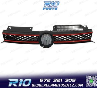 PARRILLA VOLKSWAGEN VW GOLF 6 08-12 LOOK GTI NEGRO MOLDURA R