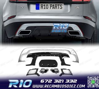 DIFUSOR RANGE ROVER VELAR 17- LOOK R DYNAMIC PLATA + COLAS