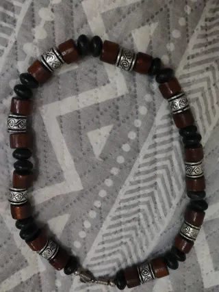 Collares estilo étnico color turquesa y color plat