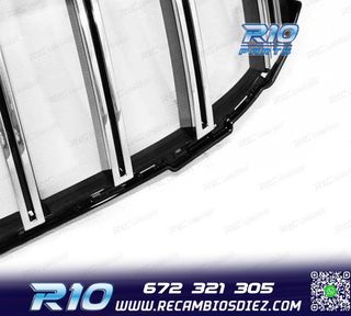 PARRILLA MERCEDES W205 14-18 LOOK AMG GT CROMO NEGRO