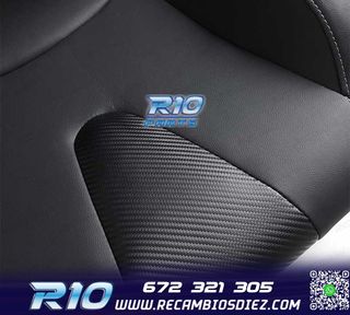 ASIENTO DEPORTIVO SEMI BAQUET ESTILO RS CUERO NEGRO
